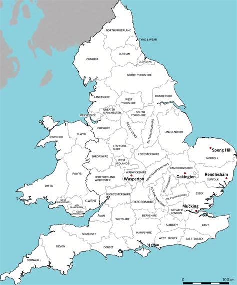 Map of Wales and England